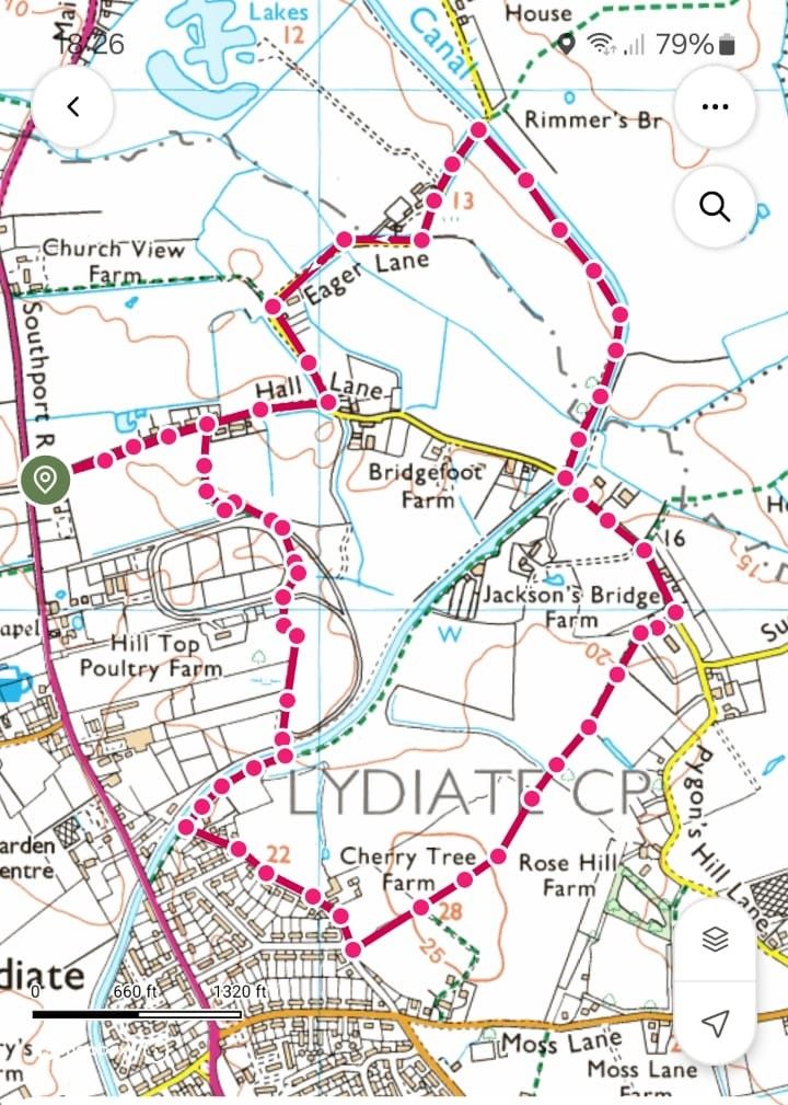 Map of walk route